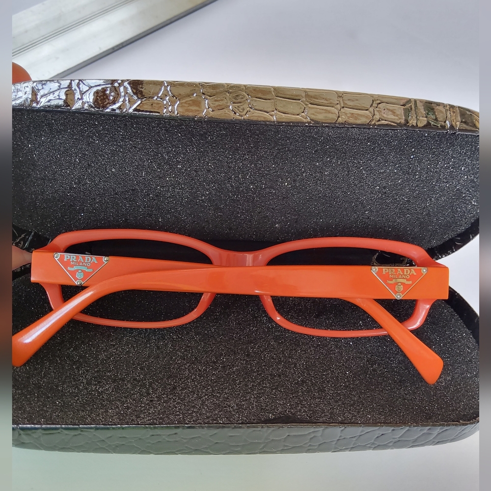 Prada eyeglasses, VPR 10NV, Deep Havana color, no lenses, READ
